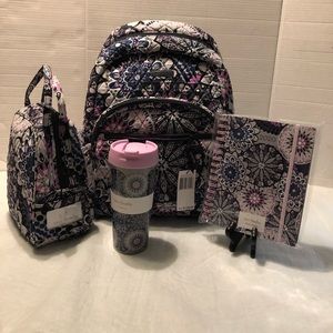 Vera Bradley Backpack Mimosa Medallion 4pc set